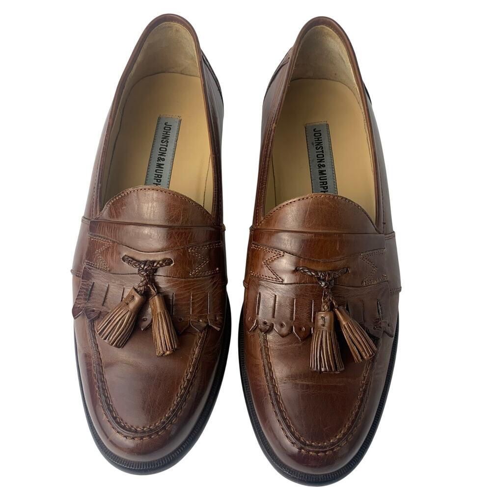 Johnston & Murphy Brown Leather Tassel Loafers